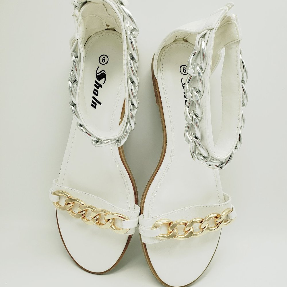 Gold and Silver chain Sandals